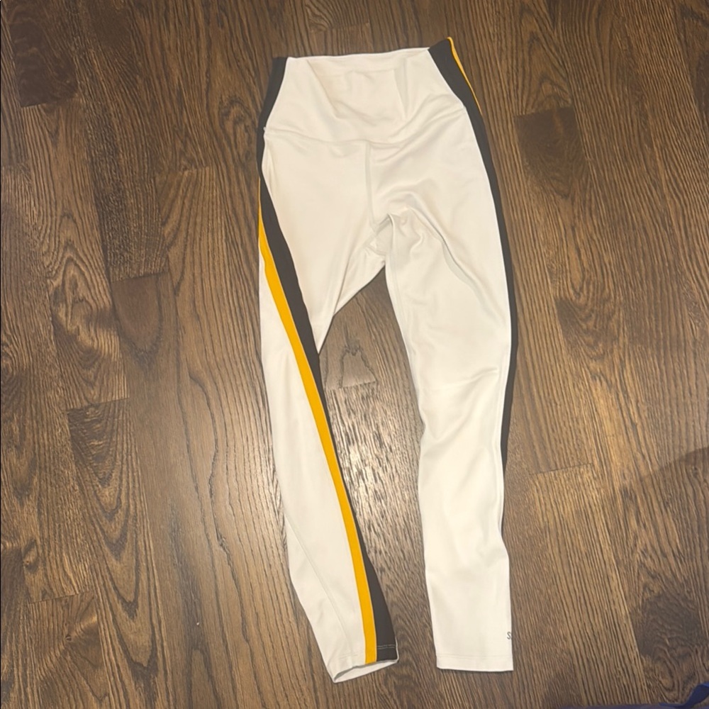 Splits59 White and Yellow Leggings Athletic Fit